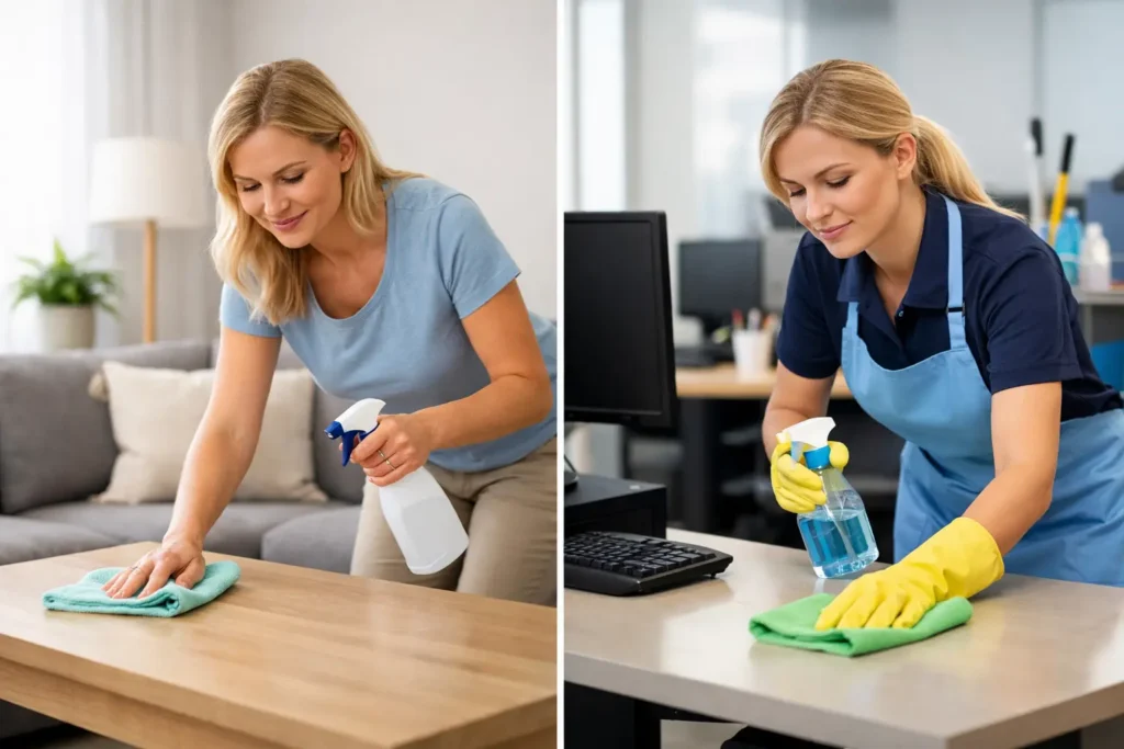 Home Versus Workplace Cleaning Differences